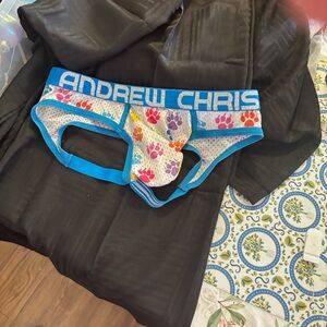 Andrew Christian Men's Multicolor Paw Print Briefs